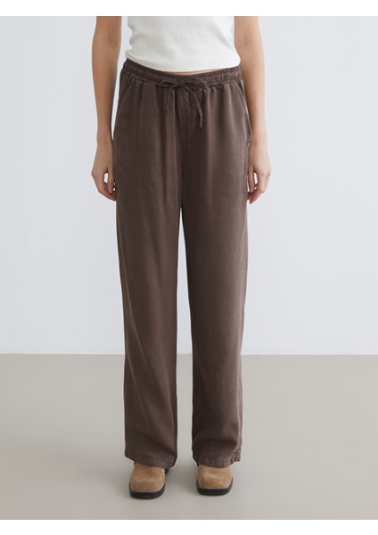 Yeni Sezon Beli Lastikli Geniş Paça Kadın Pantolon fiyatları