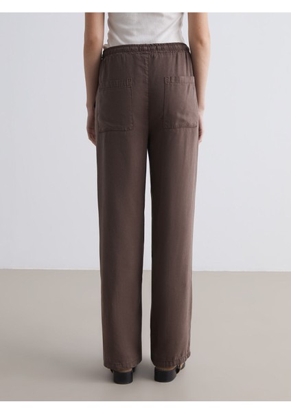 Yeni Sezon Beli Lastikli Geniş Paça Kadın Pantolon fırsatları