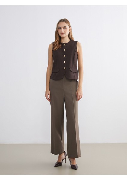 Yeni Sezon Standart Fit Geniş Paça Kadın Pantolon