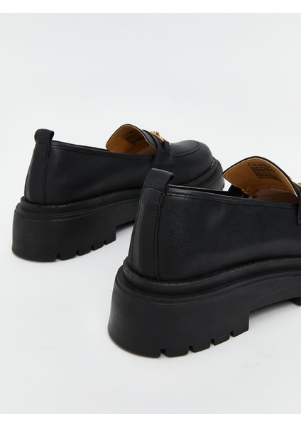 Yeni Sezon Deri Görünümlü Kadın Loafer Ayakkabı indirimleri