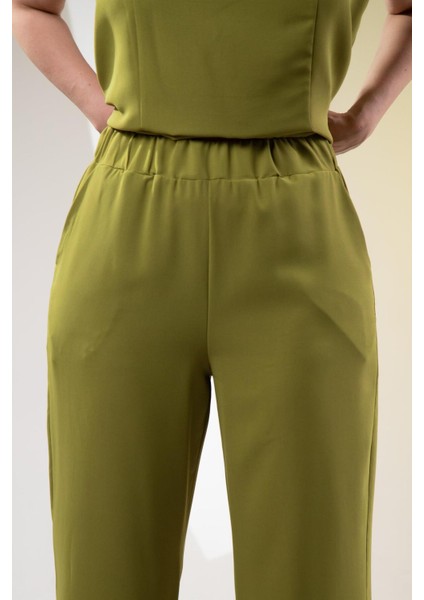 Kadın Büyük Beden V Yaka Düğmeli 2'li Takım Yeşil fırsatları