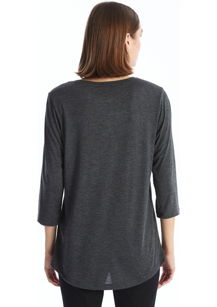 Yeni Sezon Bisiklet Yaka Parlak Taşlı Uzun Kollu Kadın Bluz fırsatları