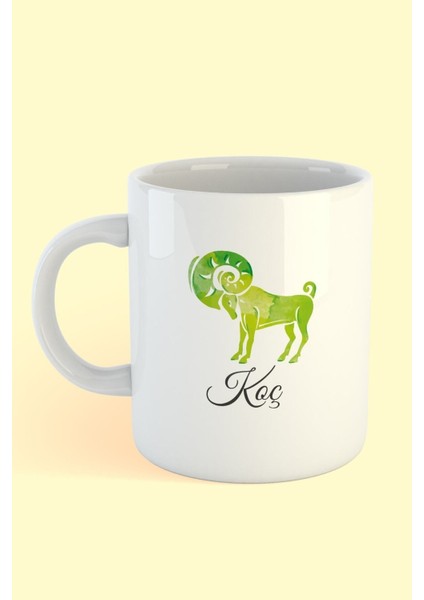 Koç Burcu Baskılı Kahve Kupası