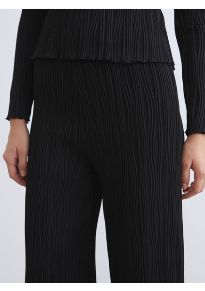 Yeni Sezon Beli Lastikli Dokulu Kadın Pantolon modelleri