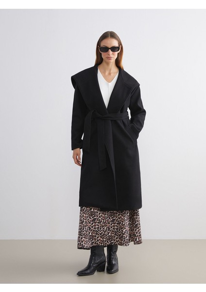 Yeni Sezon Kapüşonlu Kadın Kaşe Kaban fiyatları