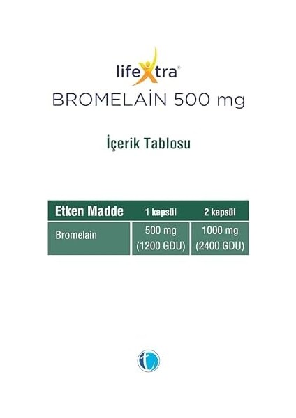 Lifextra Bromelain 500 Mg 60 Kapsül modelleri