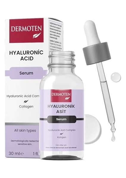 Dermoten Hyaluronik Asit Nemlendirici Cilt Bakım Serumu 30 ml
