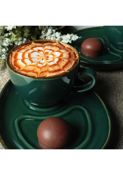 Zümrüt Kahve Sunum Seti 4 Parça 2 Kişilik