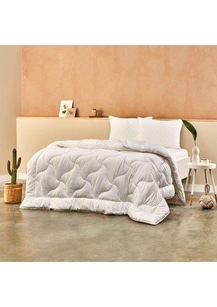 Elegance Düz Dış KUMAŞ:%100 Pamuk, Iç Dolgu: Mikrojel Yorgan, Beyaz, Çift Kişilik