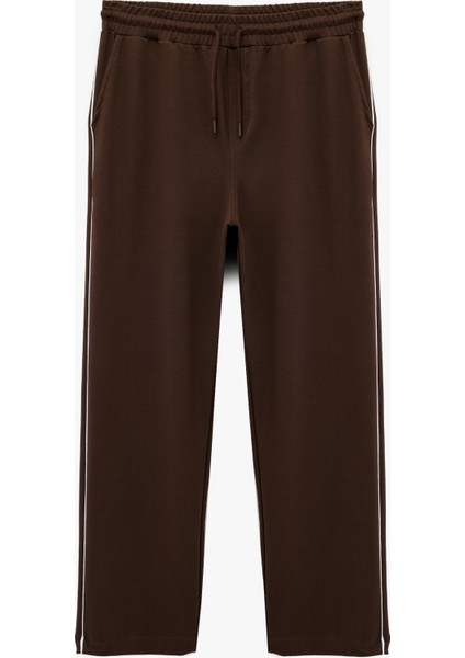 Pamuklu Biyeli Cep Detaylı Beli Bağcıklı Eşofman Altı