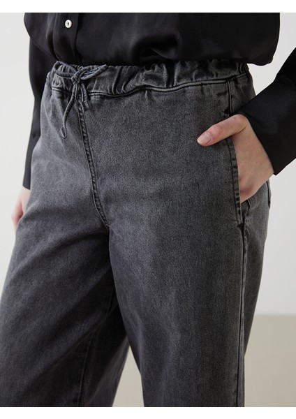 Yeni Sezon Beli Lastikli Wideleg Kadın Jean Pantolon modelleri