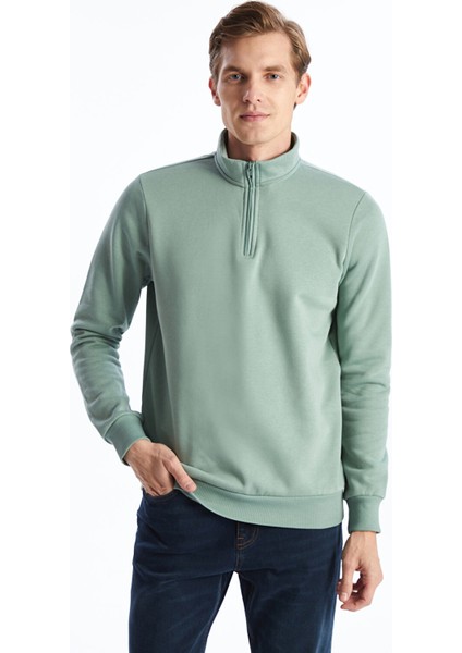 Yeni Sezon Dik Yaka Uzun Kollu Erkek Kalın Sweatshirt