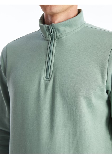 Yeni Sezon Dik Yaka Uzun Kollu Erkek Kalın Sweatshirt modelleri