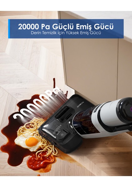 Floor One I5 Stretch Plus Kablosuz Islak Kuru Süpürge, Zemin Temizleyici Paspas, 20KPA Güçlü Emiş, Hyperstretch 180° Yatırılabilir Tasarım, Anti-Tangle Saç Dolaşma Önleyici fiyatları