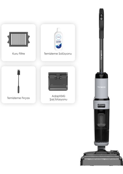 Floor One I5 Stretch Plus Kablosuz Islak Kuru Süpürge, Zemin Temizleyici Paspas, 20KPA Güçlü Emiş, Hyperstretch 180° Yatırılabilir Tasarım, Anti-Tangle Saç Dolaşma Önleyici