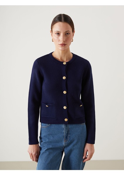 Yeni Sezon Bisiklet Yaka Kadın Triko Hırka