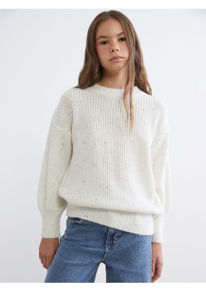 Yeni Sezon Bisiklet Yaka Kız Çocuk Triko Kazak