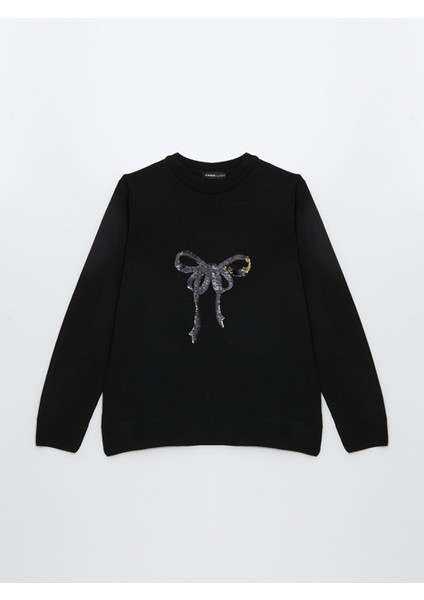 Yeni Sezon Bisiklet Yaka Pul Işlemeli Kadın Triko Kazak indirimleri