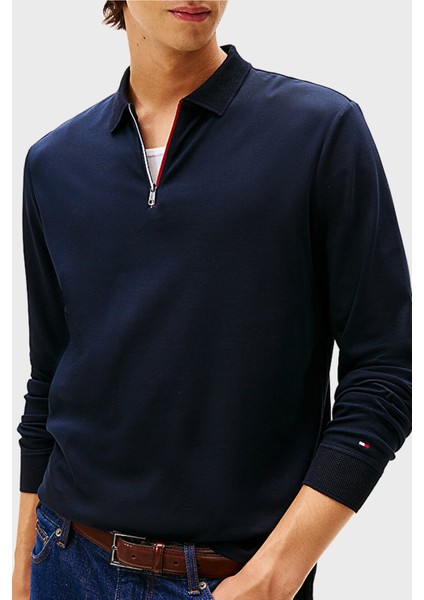 Pamuklu Regular Fit Logolu Polo Yaka Sweat Erkek Polo Yaka Sweat MW0MW40302 Dw5 fiyatları