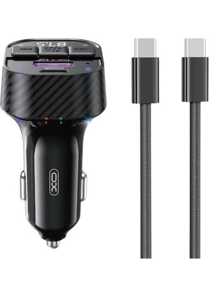 Xo Is Beauty Araç Mp3 Şarj Cihazı BCC17- Type-C Örgü Kablo - 30W Pd Hızlı Şarj, Bluetooth V5.3, Fm Verici, Mp3/wav Format Desteği, Çift USB Portu, Aşırı Gerilim, Isınma ve Kısa Devre Koruma | Siyah fiyatları