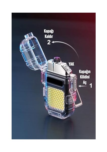 Şarjlı Ark Alevli 800 Lümen Güçlü Çakmaklı Kamp Işığı Anahtarlık Taşınabilir Type-C 6888 fiyatları