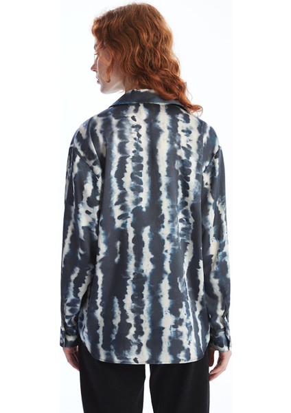 Yeni Sezon Desenli Oversize Saten Kadın Gömlek fırsatları