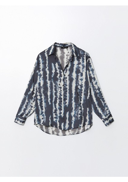 Yeni Sezon Desenli Oversize Saten Kadın Gömlek indirimleri