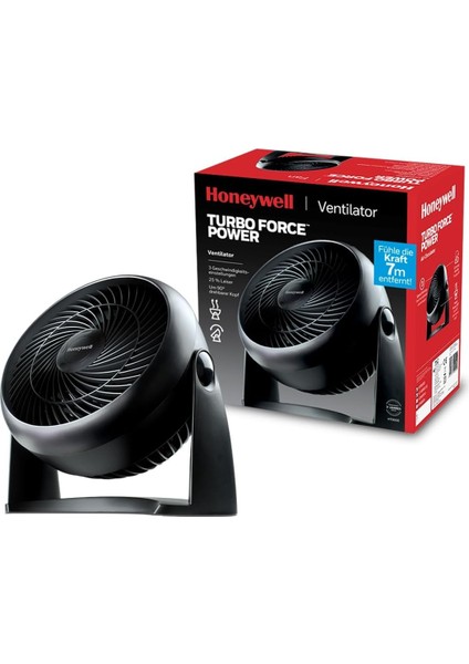 Turboforce Turbo HT900E, Sessiz Soğutma, 90 Dereceye Kadar Ayarlanabilir Eğim Açısı, 3 Hız Ayarı, Duvara Montaj, Masa - Siyah