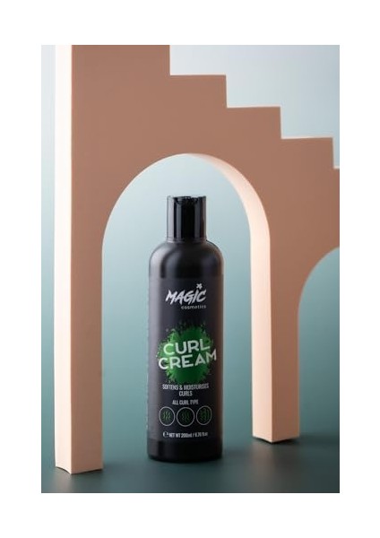 Magic Cosmetics Bukle Belirginleştirici Saç Bakım Kremi 200ML – Nemlendirici Formül – Kabarmayı Önler, Güçlü Tutuş, Parlaklık ve Hacim – Dalgalı ve Kıvırcık Saçlar Için Şekillendirici Curl Cream