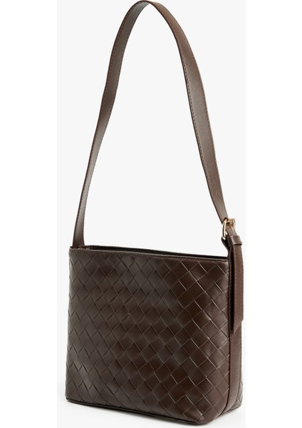 Örgü Desenli Suni Deri Metal Tokalı Tote Çanta modelleri