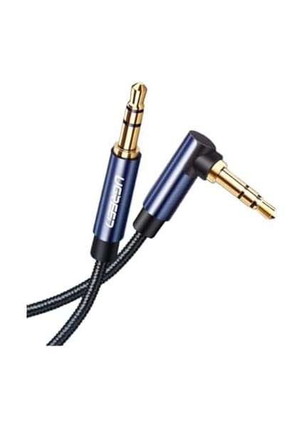 90 Derece L Tipi 3.5 mm Aux Ses Kablosu Mavi 2 Metre fiyatları