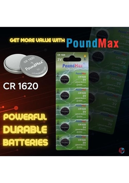 Lityum Düğmeli Piller 1620 CR1620 DL1620, 3 V, 5'li Paket fiyatları