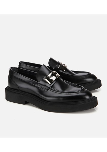 02AYH313880A100 ERKEK Açma Deri Metal Tokalı Hafif Tabanlı Klasik Loafer fiyatları