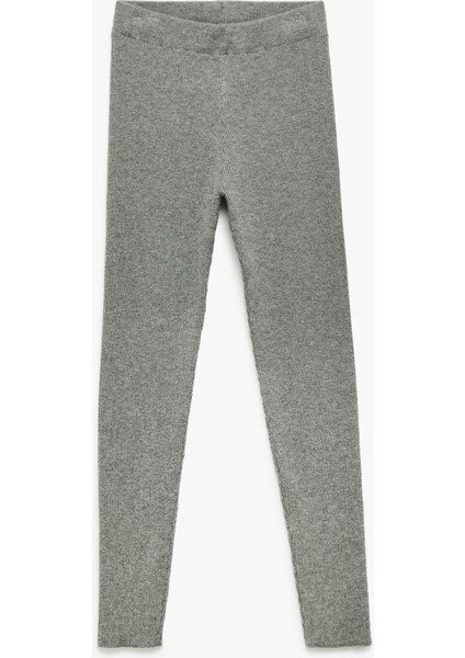 Viskon Karışımlı Ribanalı Dar Kesim Basic Triko Pantolon