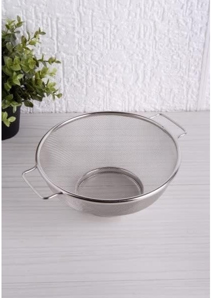 Paslanmaz Çelik Çift Kulplu Sepet Süzgeç 22CM*10CM, Salata Süzgeci Meyve ve Makarna Için, 22CM Sepet