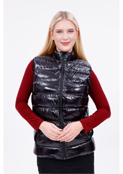 Kadın Parlak Kumaş Şişme Yelek fiyatları