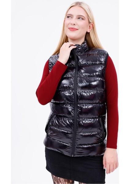 Kadın Parlak Kumaş Şişme Yelek fırsatları