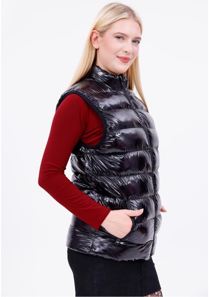 Kadın Parlak Kumaş Şişme Yelek indirimleri