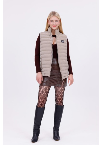 Kadın Nova Kumaş Şişme Yelek - Iç Cepli