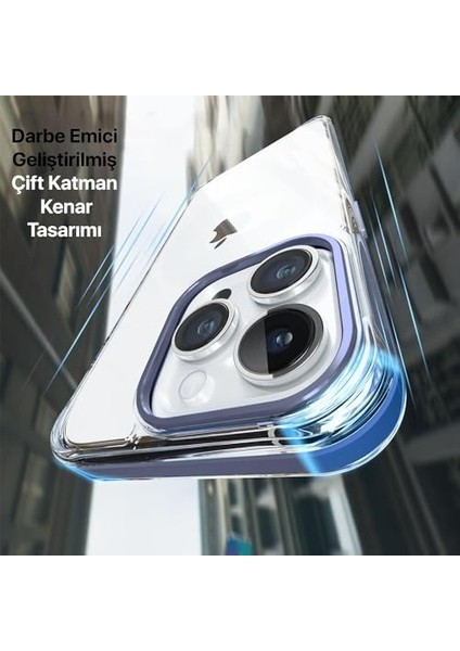 15 Pro Max Için Serisi Arkası Şeffaf Polikarbonat Kenarları Silikon Kamera Lens Çerçevesi ve Tuşları Metal Yüksek Kalite Şeffaf Silikon Kılıf (Mavi, Dropcover) modelleri