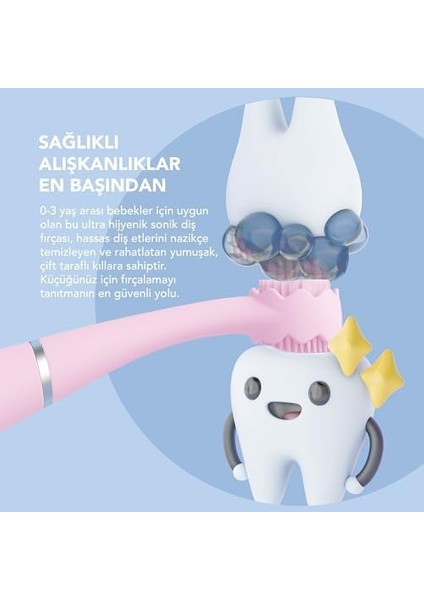 Foreo Issa 4 Baby – Bebekler Için Silikon Sonik Diş Fırçası Seti, Çift Taraflı Kıllar, Eğlenceli Gülümseme, Diş Eti Masajı, Ekstra Başlıkla 12 Ay Bakım, Seyahat Dostu - Inci Pembesi modelleri
