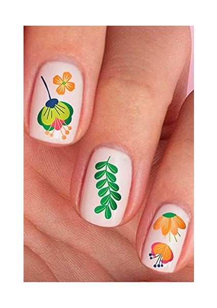 Artikel Bahar Çiçekleri Tırnak Dövmesi, Tırnak Tattoo, Nail Art, Tırnak Sticker
