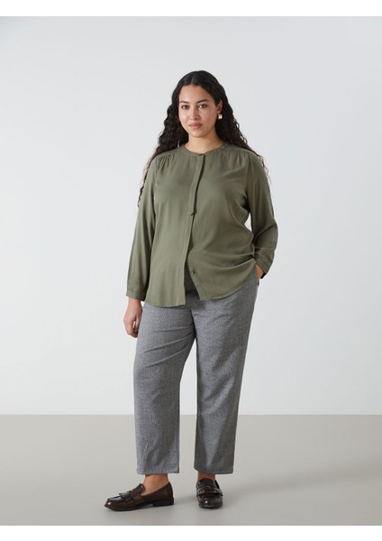 Yeni Sezon Beli Lastikli Ekose Kadın Pantolon fiyatları