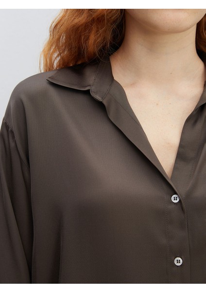 Yeni Sezon Oversize Saten Kadın Gömlek modelleri