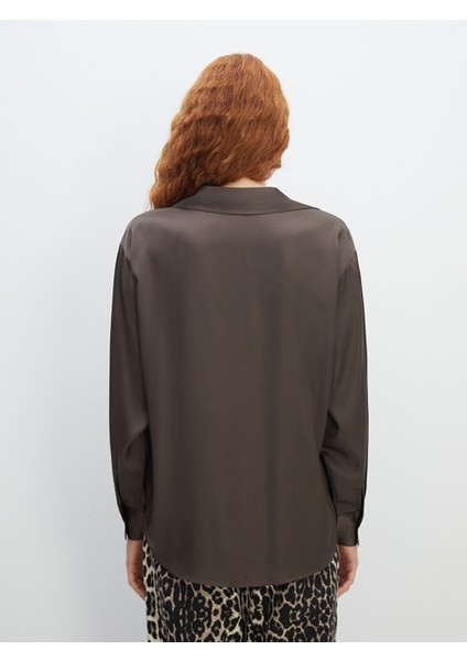 Yeni Sezon Oversize Saten Kadın Gömlek fırsatları