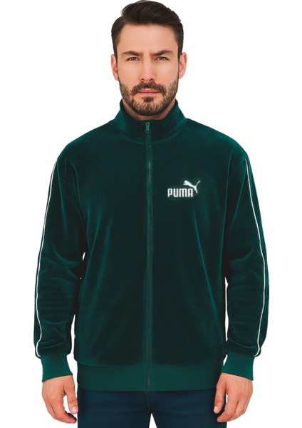 Essentials Elevated Velour Track Erkek Koyu Yeşil Ceket 68911675 fiyatları