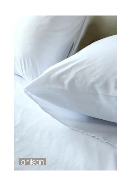 Beyaz Çift Kişilik Çarşaf Düğmeli Nevresim TAKIM%100 Pamuk 2 Adet Yastık Kılıf, 83TEL fiyatları