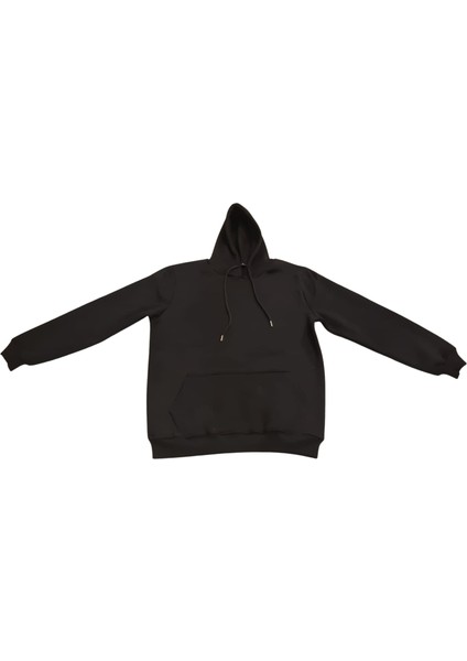 Siyah Cepli Kapşonlu Sweatshirt