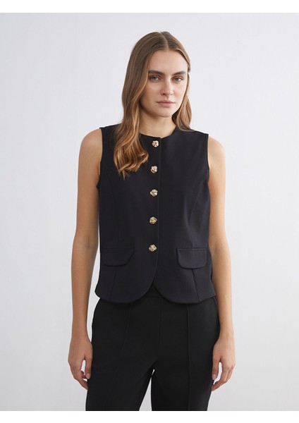 Yeni Sezon Bisiklet Yaka Kadın Klasik Yelek