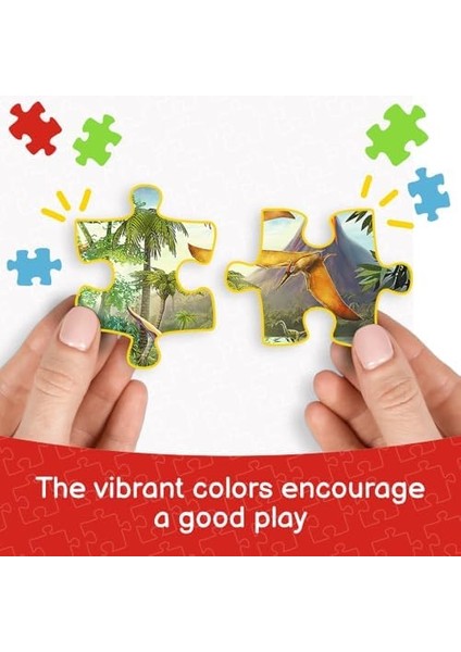 Yapboz Mat Çerçeveli Yapboz 15 Parça Dinozorlar 3+ Yaş Için modelleri
